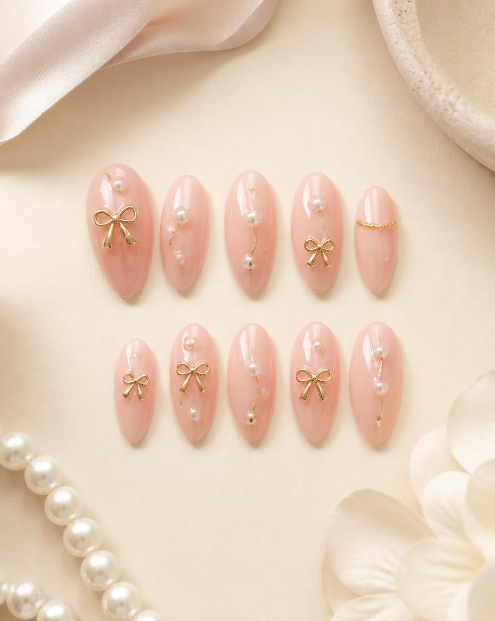 Set de press-on nails Nœud Rosé ÉLI NAIL